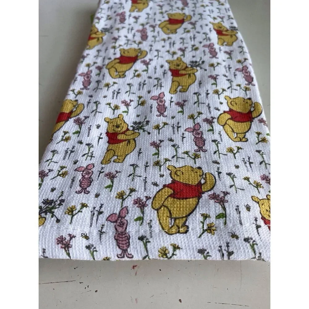 2 Pack Disney Winnie the Pooh Piglet Floral Spring Kitchen Towels 16 X 26” NEW‎